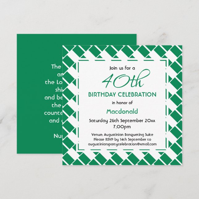 NIGERIA FLAG Custom 40th Birthday Party Nigerian Invitation (Front/Back)