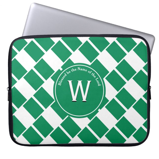 NIGERIA FLAG Customized Monogram Nigerian Laptop Sleeve (Front)