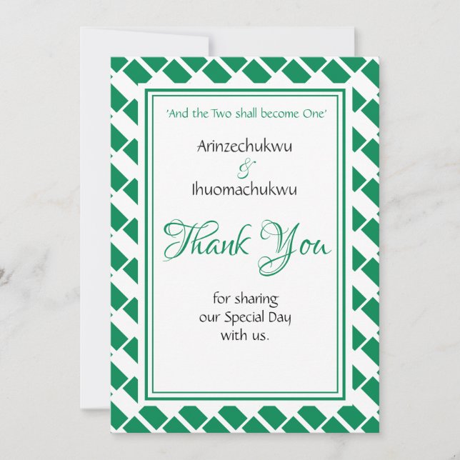 NIGERIA FLAG Customized Photo Thank You Card (Front)