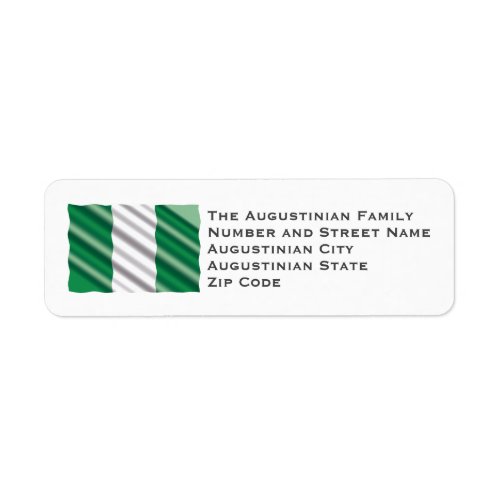 NIGERIA FLAG Customized Return Address Label