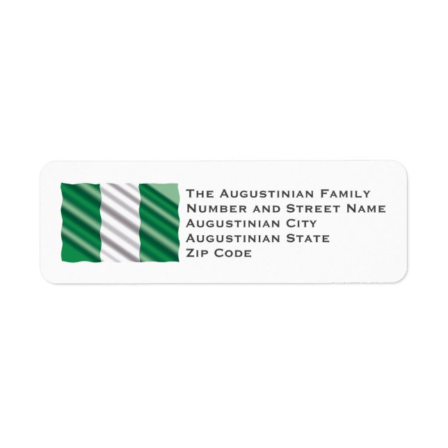 NIGERIA FLAG Customized Return Address Label (Front)