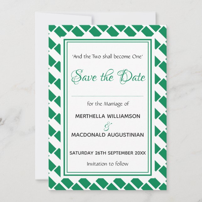 NIGERIA FLAG Customized Scripture Naija Nigerian Save The Date (Front)