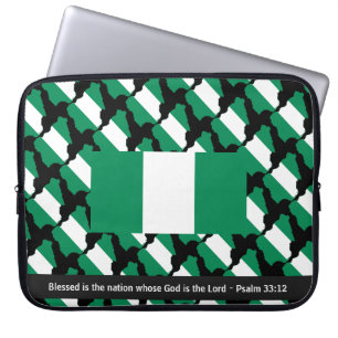 NIGERIA FLAG Customized Scripture Nigerian Laptop Sleeve