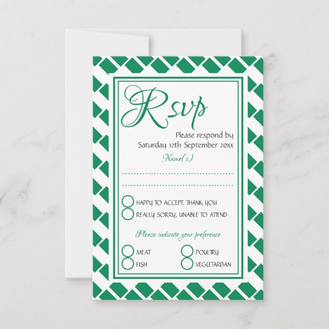 NIGERIA FLAG Customized Scripture Stylish Wedding RSVP Card (Front)