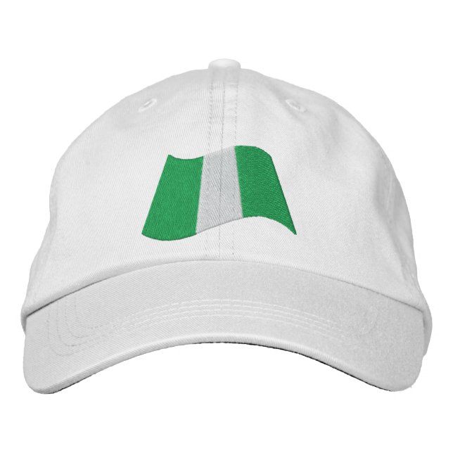 Nigeria Flag Embroidered Baseball Cap (Front)