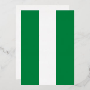 Nigeria flag foil invitation