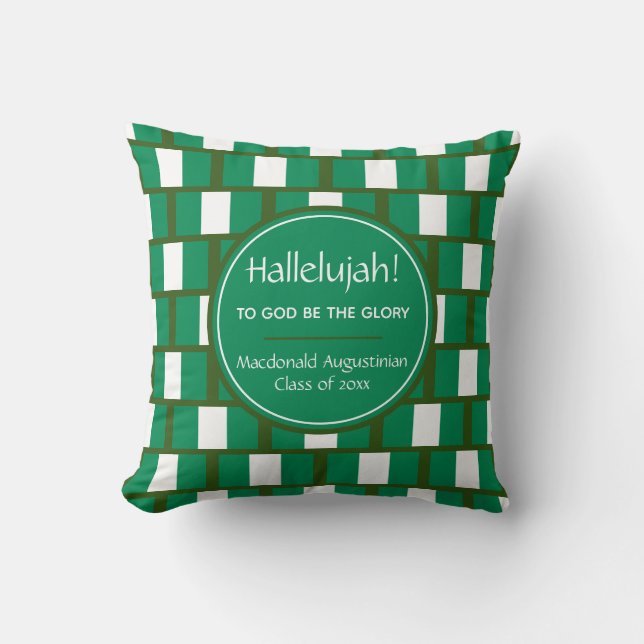 NIGERIA FLAG Graduate Custom HALLELUJAH Keepsake Throw Pillow (Front)