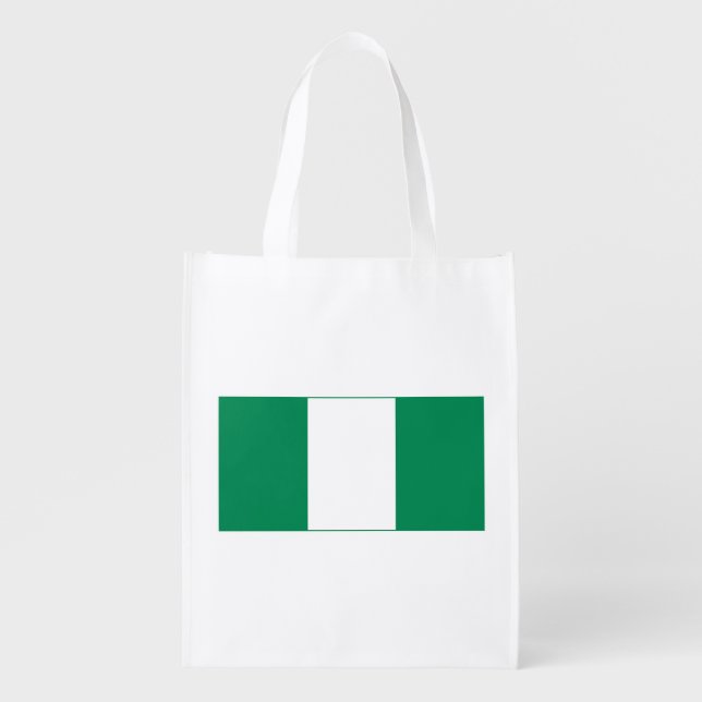 Nigeria Flag Grocery Bag (Front)