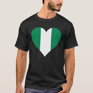 Nigeria Flag Heart Nigeria  Love Nigeria T-Shirt