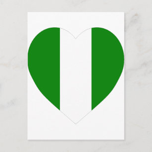 Nigeria Flag Heart Postcard