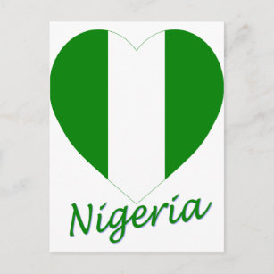 Nigeria Flag Heart Postcard
