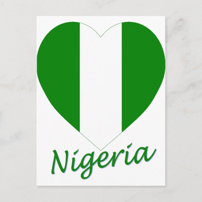 Nigeria Flag Heart Postcard (Front)