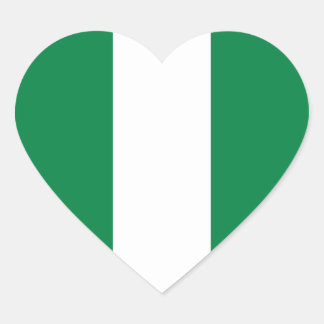Nigeria Flag Heart Sticker