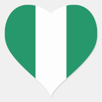 Nigeria Flag Heart Sticker by AZ_DESIGN at Zazzle
