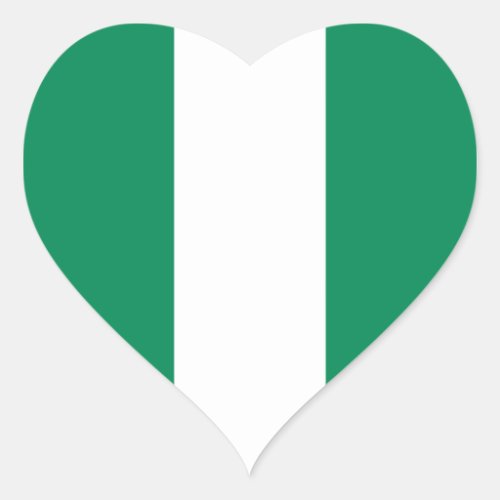Nigeria Flag Heart Sticker