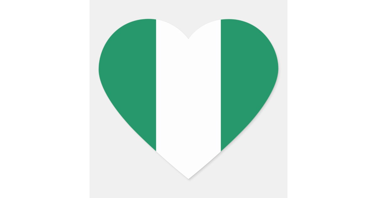 Nigeria Flag Heart Sticker Zazzle