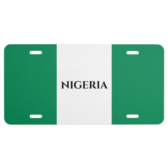 Nigeria Flag License Plate (Front)