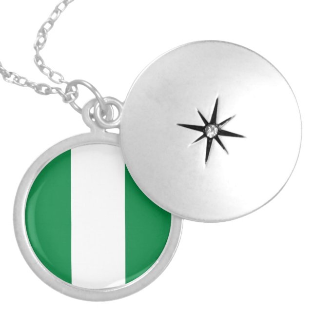 Nigeria flag locket necklace (Front)