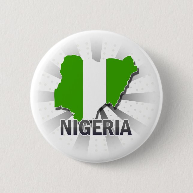 Nigeria Flag Map 2.0 Pinback Button (Front)