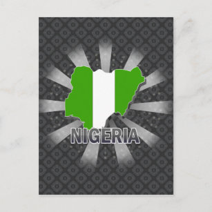 Nigeria Flag Map 2.0 Postcard
