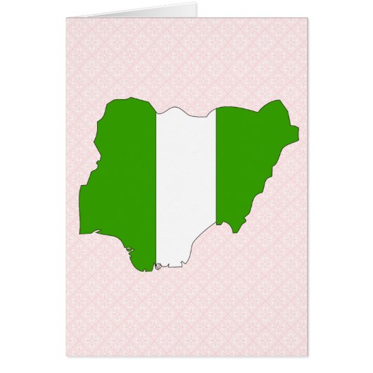Nigeria Flag Map full size Cards (Front)