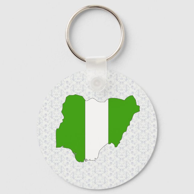 Nigeria Flag Map full size Keychain (Front)
