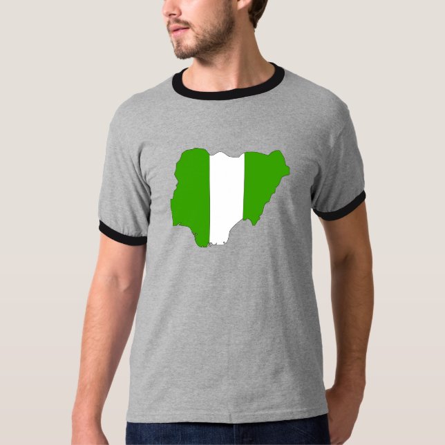 Nigeria Flag Map full size T-Shirt (Front)