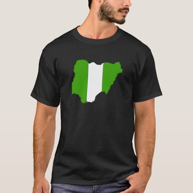 Nigeria Flag Map full size T-Shirt (Front)