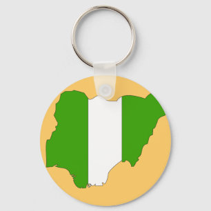 Nigeria flag map keychain