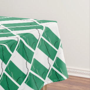 NIGERIA Flag Map Stylish Patriotic Geometric Tablecloth