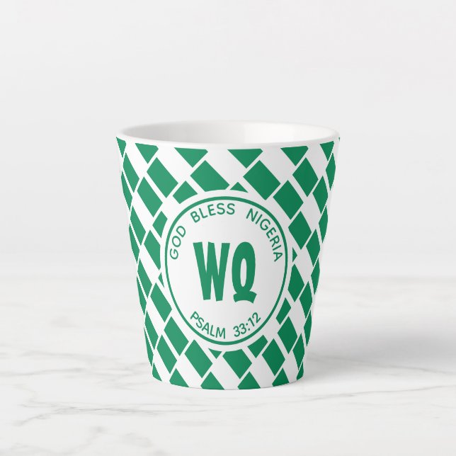 NIGERIA FLAG | Naija | Patriotic Customizable Latte Mug (Front)
