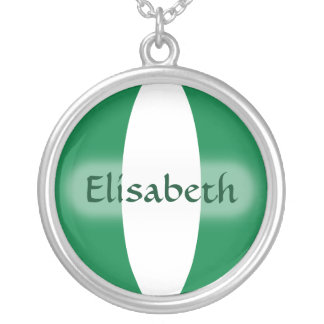Nigeria Flag + Name Necklace