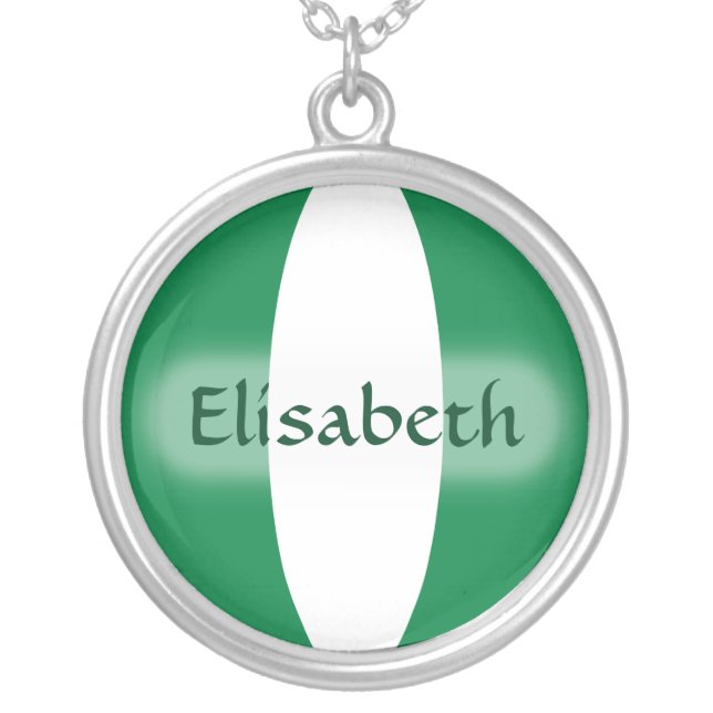 Nigeria Flag + Name Necklace (Front)