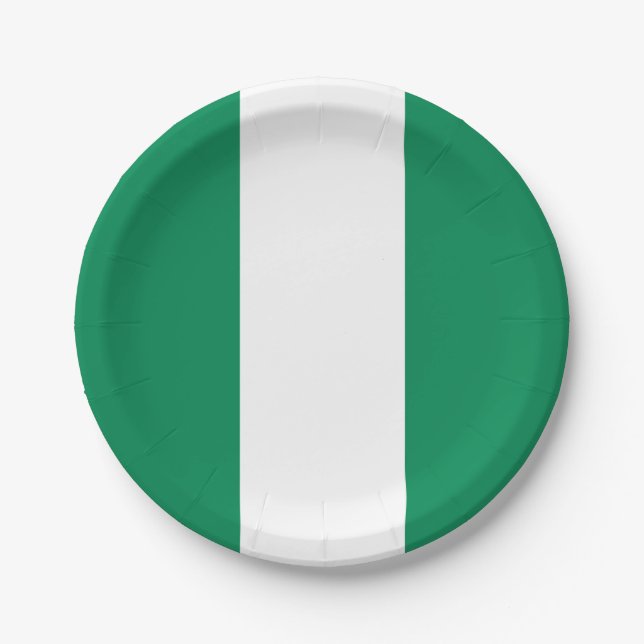 Nigeria Flag Paper Plates (Front)
