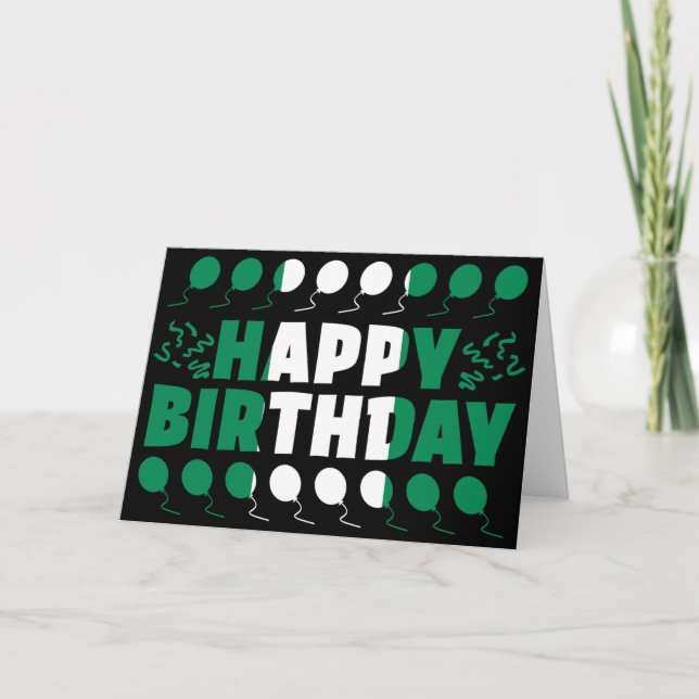 Nigeria Flag Patriotic Birthday Card (Front)