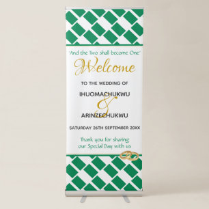 NIGERIA FLAG Patriotic Customized Wedding Welcome Retractable Banner