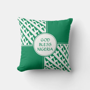 NIGERIA Flag Patriotic Nigerian Naija Throw Pillow