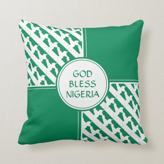 NIGERIA Flag Patriotic Nigerian Naija Throw Pillow