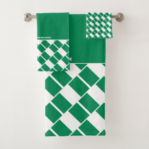 NIGERIA FLAG Personalized Scripture GREEN Bath Towel Set