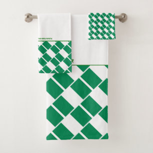 NIGERIA FLAG Personalized Scripture WHITE Bath Towel Set