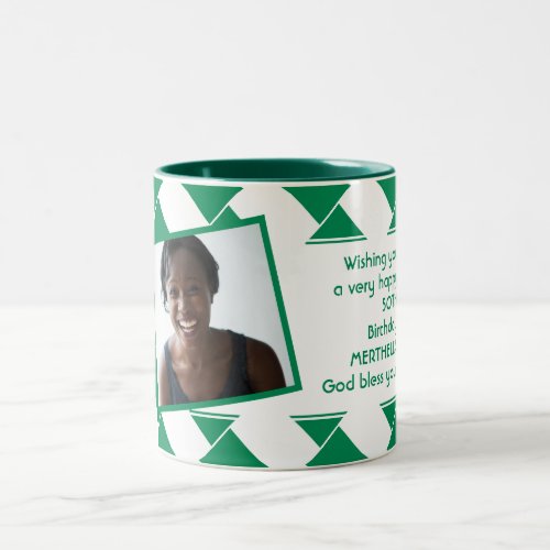 NIGERIA FLAG Photo Template Add Your Text Two_Tone Coffee Mug