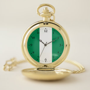 Nigeria Flag Pocket Watch