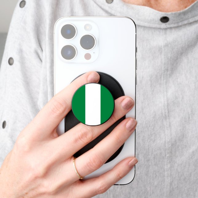 Nigeria flag PopSocket (Hand)