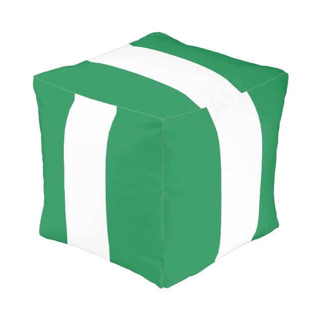 Nigeria flag pouf (Angled Back)