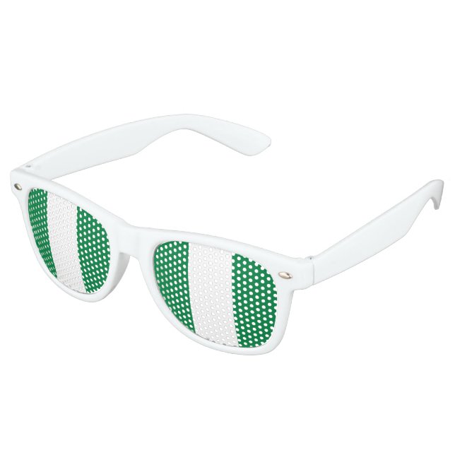 Nigeria Flag Retro Sunglasses (Angled)