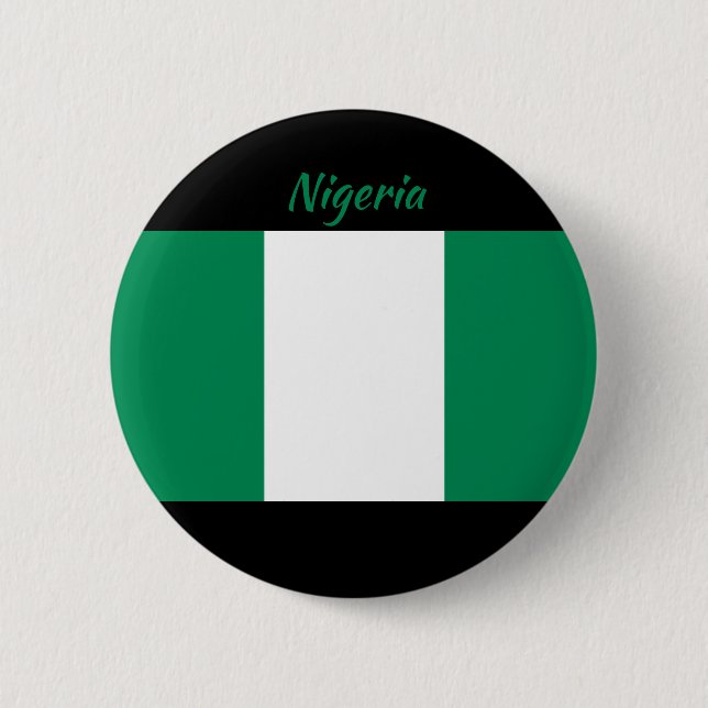 Nigeria Flag Round Button (Front)