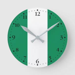 Nigeria Flag Round Clock