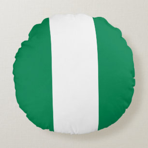 Nigeria Flag Round Pillow