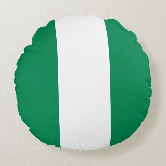 Nigeria Flag Round Pillow (Front)
