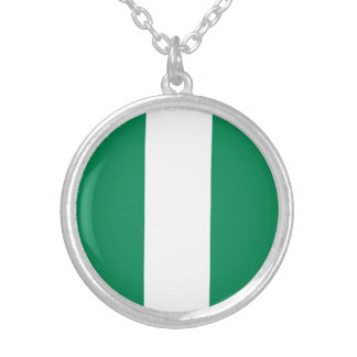 Nigeria Flag Silver Plated Necklace